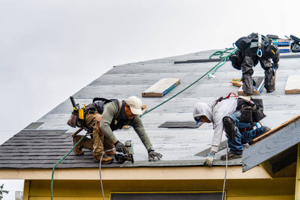 Professional Gutter Installation technician working in Russell, PA